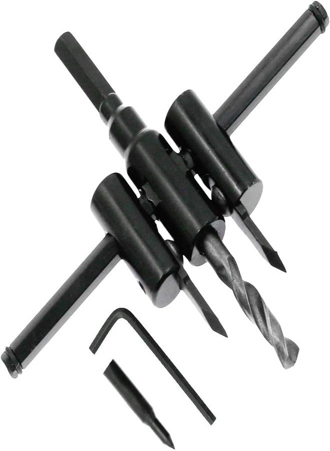KP2 Adjustable Circle Cutter Drill Bit 30-120mm | Metal & Wood Hole Saw Cutter Kit | Adjustable Hole Saw Drill Bit for Wood, Plastic, Gypsum, PVC, Plywood | DIY Woodworking Cutting Tool Set - Image 1